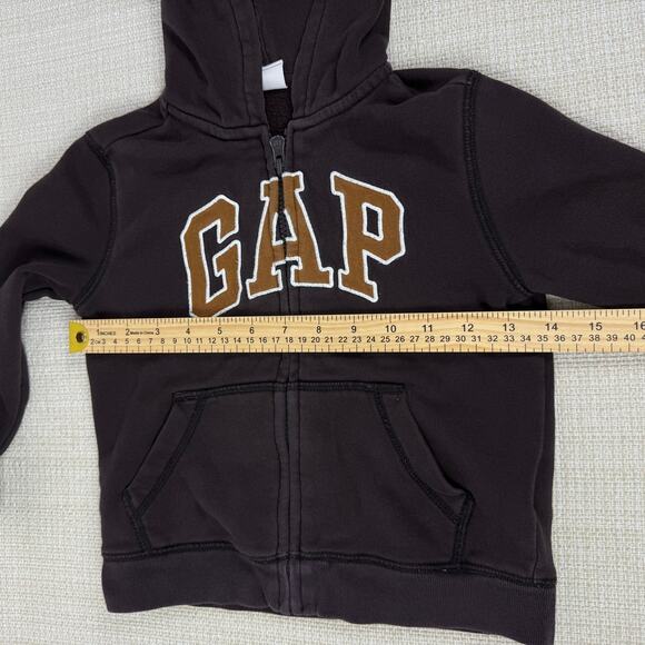 Baby‎ Gap Logo Hoodie Zip Up Brown Size 5 Years - Picture 4 of 8